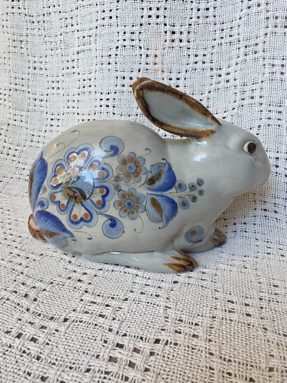Vtg Ken Edwards El Palomar Pottery Large Rabbit Figurine Tonala Mexico Signed